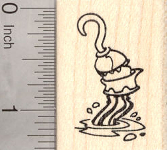 Pirate Hook Rubber Stamp, Drowning Pirate