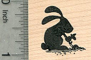 Naughty Rabbit Raiding Garden Rubber Stamp