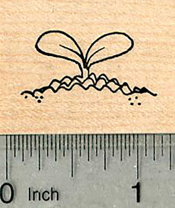 Sprout Rubber Stamp, Vegetable Gardening