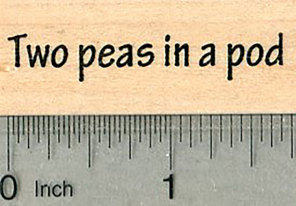 Two Peas in a Pod Rubber Stamp, Gardening, Friendship