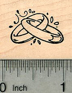 Wedding Band Rubber Stamp, Intertwined Rings