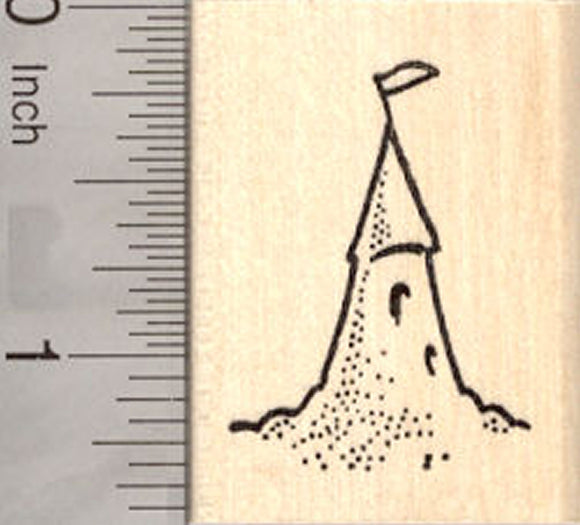 Sand Castle Tower Rubber Stamp, Beach Themed Stamps, Sandcastle