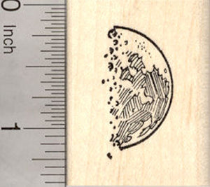 Moon Rubber Stamp, Crescent Lunar
