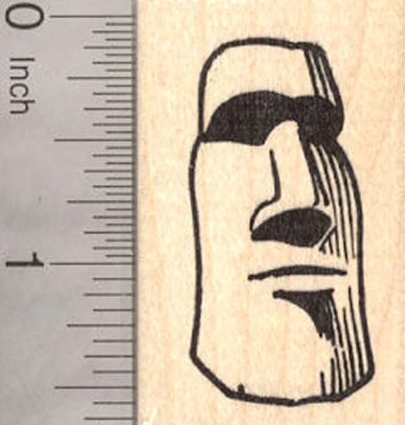 Easter Island Head Rubber Stamp, Moai Statues, Rapa Nui People