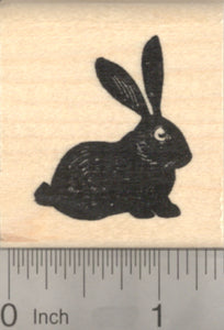 Black Bunny Rabbit Rubber Stamp