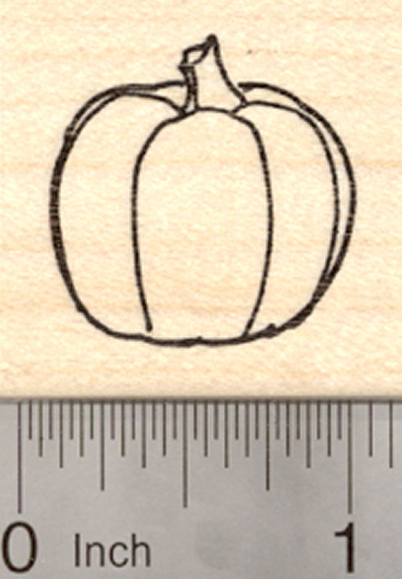 Pumpkin Rubber Stamp, Halloween or Fall Vegetable