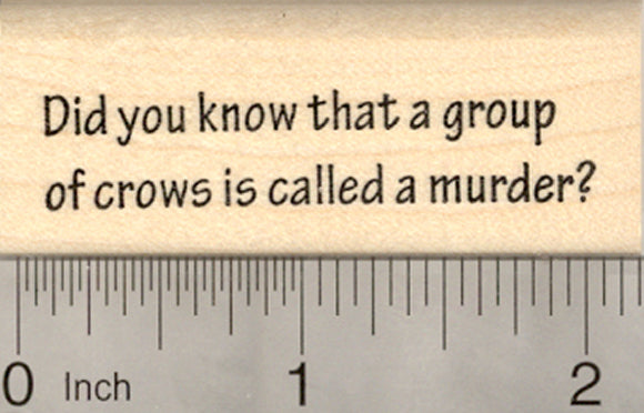 Murder of Crows Rubber Stamp, Saying or Text