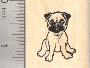 Pug Dog Rubber Stamp, Puppy