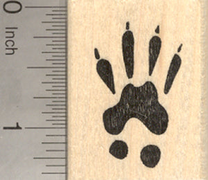 Squirrel Paw Print Rubber Stamp, Animal Tracks
