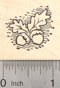 Small Acorn Rubber Stamp, Thanksgiving