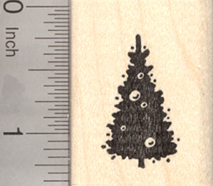 Small Christmas Tree Rubber Stamp, in Silhouette, for Scenes