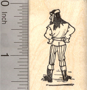 Small Pirate Rubber Stamp, Booty view