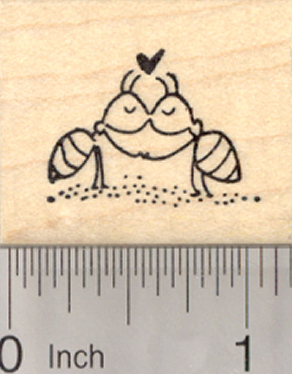 Valentine's Day Ant Rubber Stamp, Kissing Ants