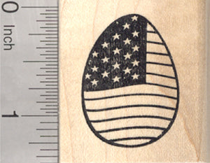 Easter Egg Rubber Stamp, American Flag, Patriotic