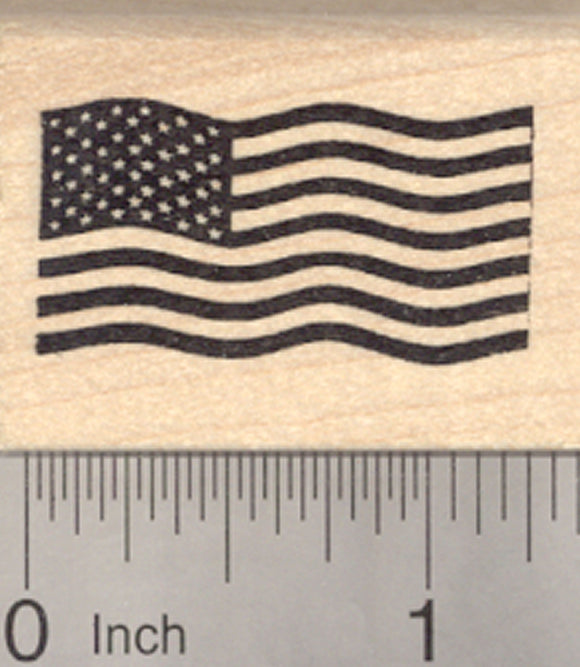 United States of America Flag Rubber Stamp, Waving