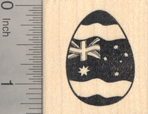 Flag of Australia Egg Rubber Stamp, Easter