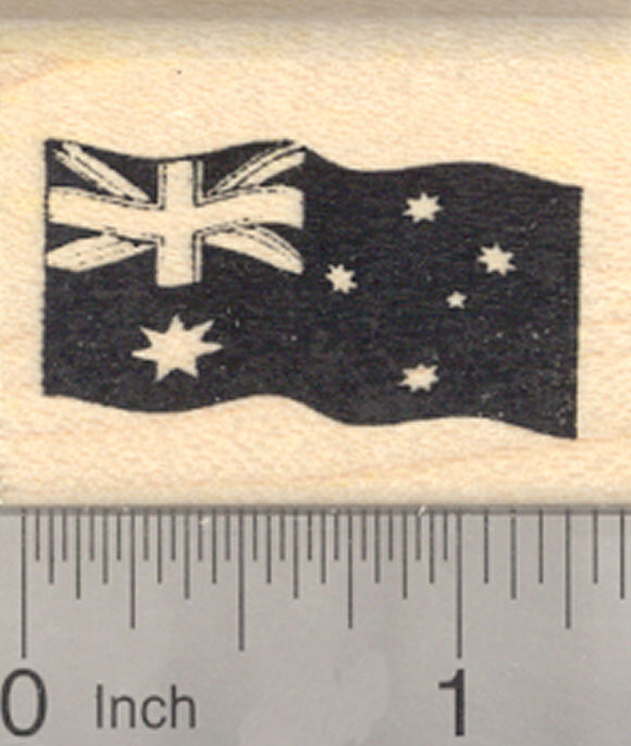 Flag of Australia Rubber Stamp, Waving