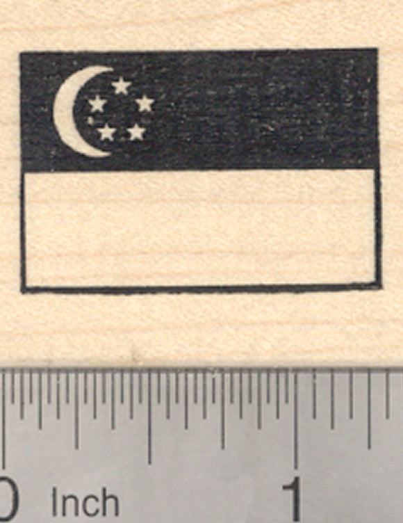 Flag of Republic of Singapore Rubber Stamp, Southeast Asia