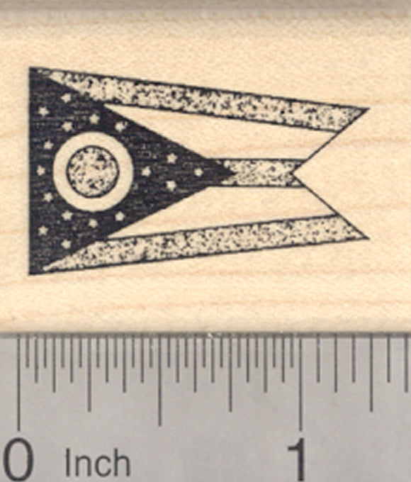 Flag of Ohio Rubber Stamp, United States of America