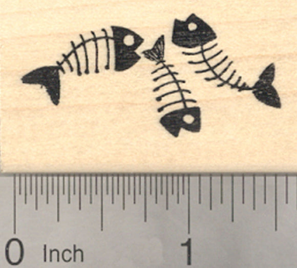 Fish Bones Rubber Stamp, Cat Theme