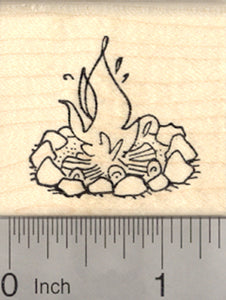 Campfire Rubber Stamp, Camping, Outdoor Adventure