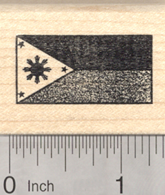 Flag of the Philippines Rubber Stamp, Three Stars And A Sun