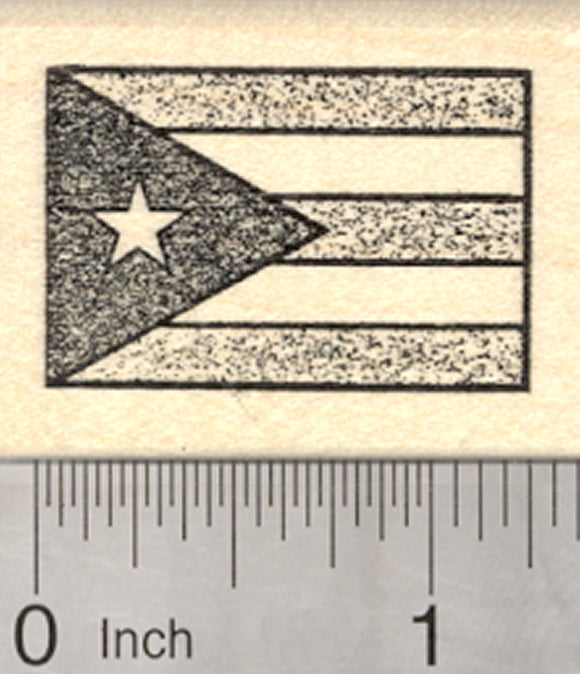 Flag of Puerto Rico Rubber Stamp, United States of America