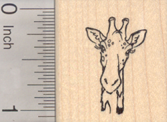 Giraffe Rubber Stamp, African Wildlife Portrait, Small