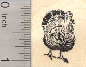 Turkey Rubber Stamp, Thanksgiving Bird, Wildlife, Small