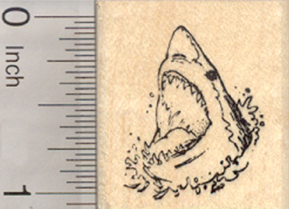 Great White Shark Rubber Stamp, Small