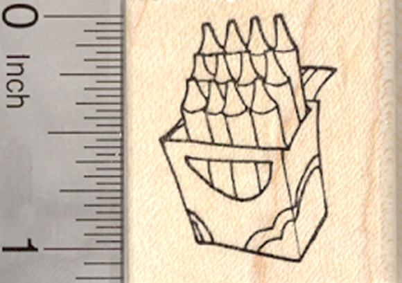Crayon Box Rubber Stamp, Back to School Series