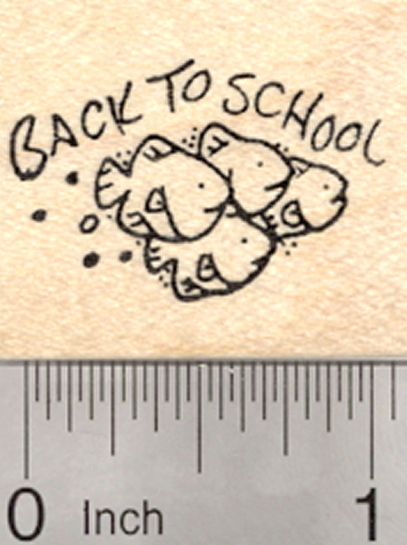 Back to School Fish Rubber Stamp