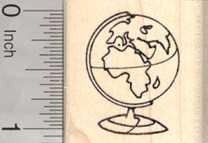 Globe Rubber Stamp, Three-dimensional Scale Model of Earth, Geography