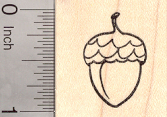 Acorn Rubber Stamp, Oak Tree Nut or Seed