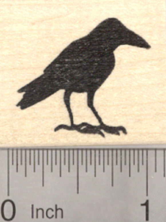 Raven Rubber Stamp, Silhouette Crow, Blackbird