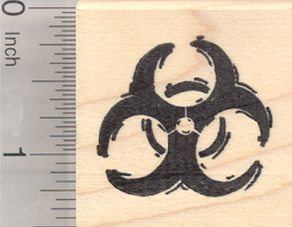 International Biohazard Symbol Rubber Stamp, Biological Hazard, Halloween, Zombie Apocalypse