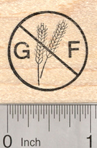 Gluten Free Rubber Stamp, Menu Symbol, Celiac Disease