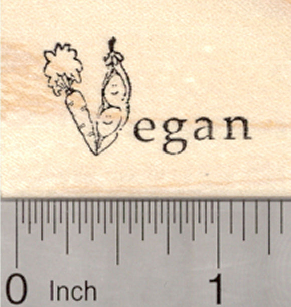 Vegan Rubber Stamp, Menu Symbol, Meal Marker