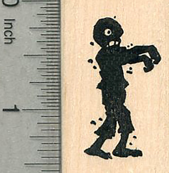 Zombie Apocalypse Rubber Stamp, Halloween Walking Dead Corpse Silhouette