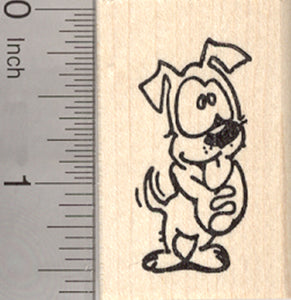 Puppy in Love Rubber Stamp, Valentine's Day Dog