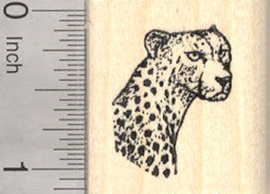 Cheetah Portrait Rubber Stamp, Small