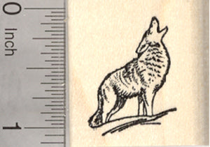 Howling Coyote Rubber Stamp, Wildlife, Small