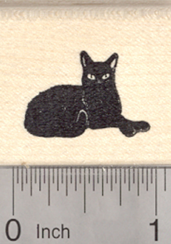 Black Cat Rubber Stamp, Small