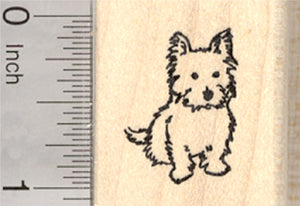 Terrier Dog Rubber Stamp, Yorkie, Westie, Cairn, Small