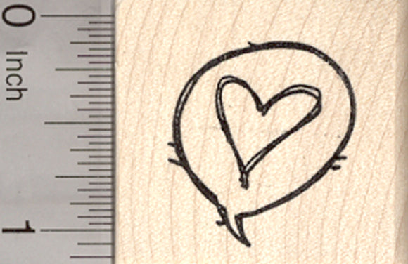 Love Speech Balloon Rubber Stamp, Valentine, Heart