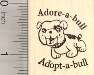 Adopt a Dog Rubber Stamp, Bulldog, Bully Breed