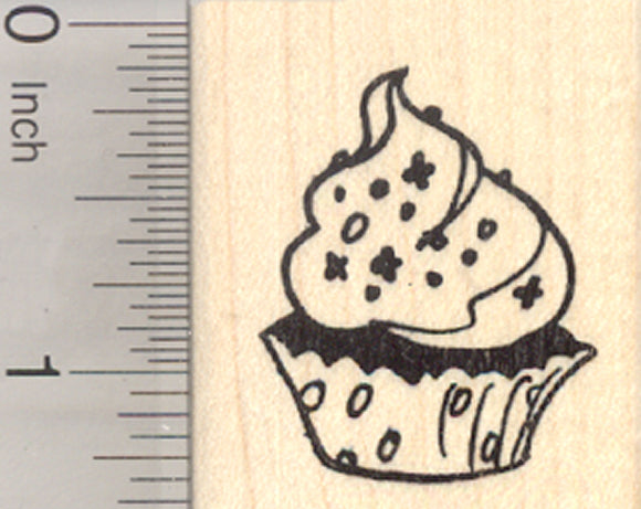 Cupcake Rubber Stamp