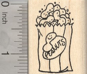 Bag of Roasted Peanuts Rubber Stamp