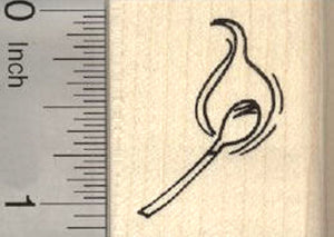Match Flame Rubber Stamp, Lit on Fire