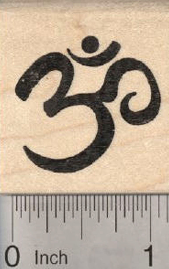 Om Symbol Rubber Stamp, Aum, Hindu Mantra, Devanagari Ligature